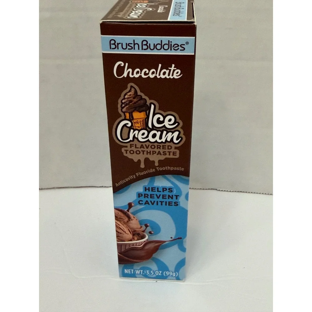 Brush Buddies Chocolate Ice Cream Flavored Toothpaste Anticavity Fluoride 3.5oz